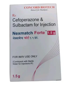 Nexmatch Forte (Cefoperazone, Sulbactam) Injection available Delhi, Mumbai, Madras, Hyderabad, Bangalore India
