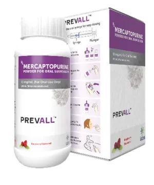 Prevall Oral Suspension (Mercaptopurine) Tablet available Delhi, Mumbai, Madras, Hyderabad, Bangalore India