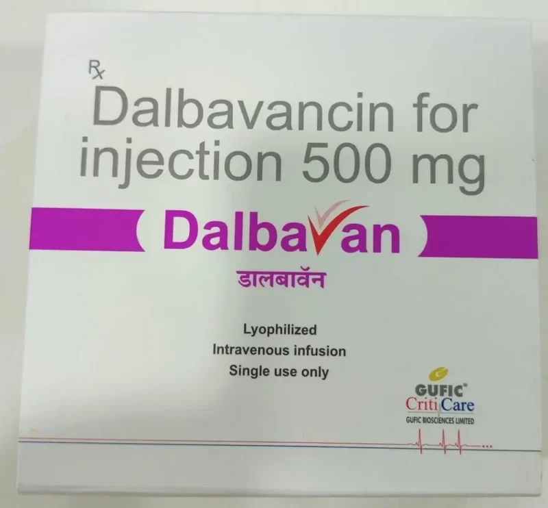 Dalbavan (Dalbavancin) Injection available Delhi, Mumbai, Madras, Hyderabad, Bangalore India