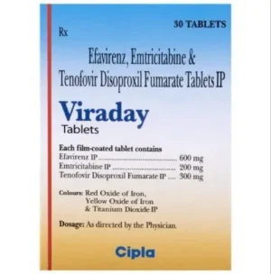 Viraday (Efavirenz+Emtricitabine+Tenofovir Disoproxil Fumarate) available Delhi, Mumbai, Madras, Hyderabad, Bangalore India